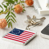 Betsy Ross 13 sterren Amerikaanse vlag Sleutelhanger (Zijkant)