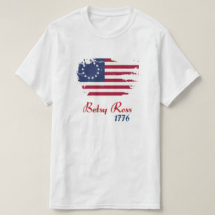 Betsy Ross 1776 vlag 13 sterren Amerikaanse vlag T-shirt