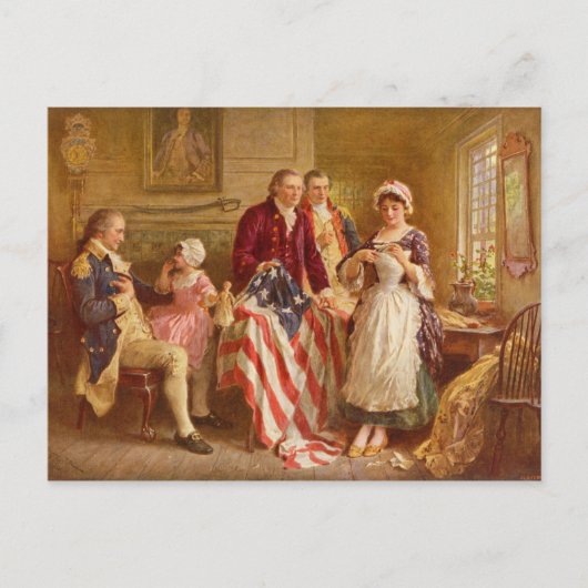 Betsy Ross, 1777 (Amerikaanse geschiedenis) (Veren Briefkaart (Voorkant)