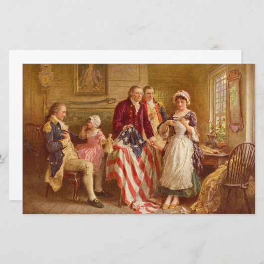 Betsy Ross, 1777 (Amerikaanse geschiedenis) (Veren Briefpapier (Voorkant / Achterkant)