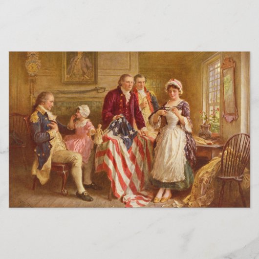 Betsy Ross, 1777 (Amerikaanse geschiedenis) (Veren Briefpapier (Voorkant)