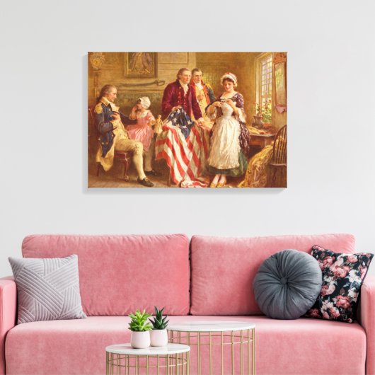 Betsy Ross, 1777 (Amerikaanse geschiedenis) (Veren Canvas Afdruk (Insitu (Woonkamer))