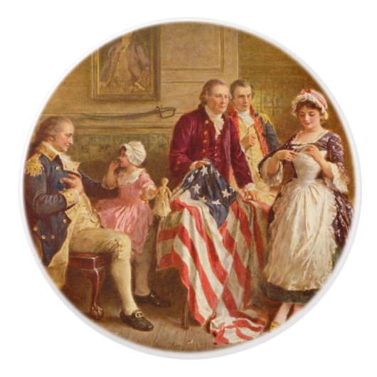Betsy Ross, 1777 (Amerikaanse geschiedenis) (Veren Keramische Knop (Voorkant)