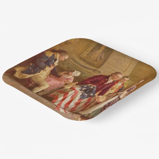 Betsy Ross, 1777 (Amerikaanse geschiedenis) (Veren Papieren Bordje (Gebogen)