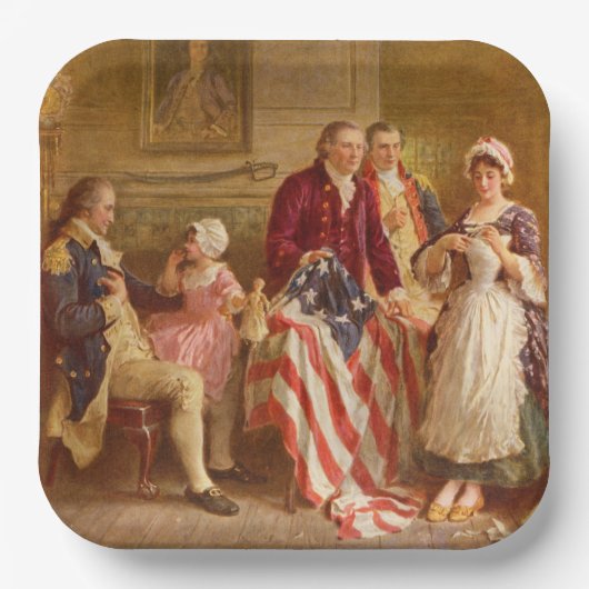Betsy Ross, 1777 (Amerikaanse geschiedenis) (Veren Papieren Bordje (Voorkant)