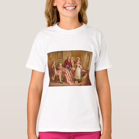 Betsy Ross, 1777 (Amerikaanse geschiedenis) (Veren T-shirt (Voorkant)