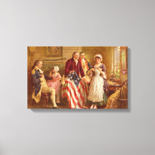 Betsy Ross 1777 door Jean Leon Gerome Ferris Canvas Afdruk