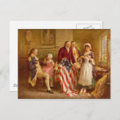 Betsy Ross 1777 van Jean Leon Gerome Ferris Briefkaart (Voorkant / Achterkant)