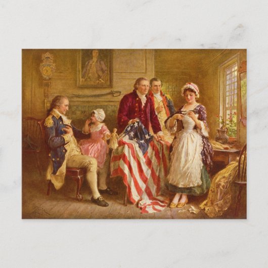 Betsy Ross 1777 van Jean Leon Gerome Ferris Briefkaart (Voorkant)