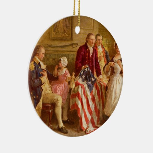 Betsy Ross 1777 van Jean Leon Gerome Ferris Keramisch Ornament (Rechts)