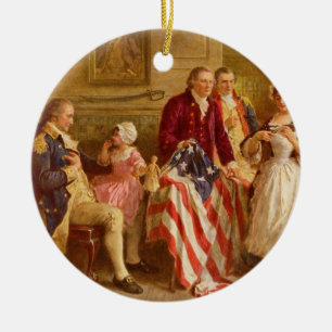 Betsy Ross 1777 van Jean Leon Gerome Ferris Keramisch Ornament