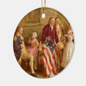 Betsy Ross 1777 van Jean Leon Gerome Ferris Keramisch Ornament (Links)