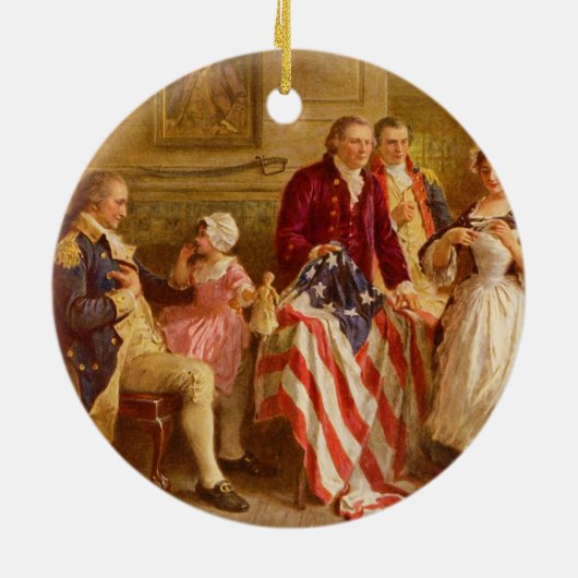 Betsy Ross 1777 van Jean Leon Gerome Ferris Keramisch Ornament (Achterkant)