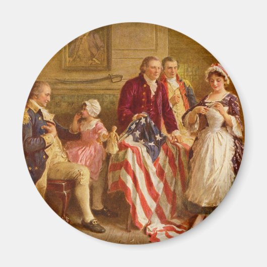 Betsy Ross 1777 van Jean Leon Gerome Ferris Magneet (Voorkant)