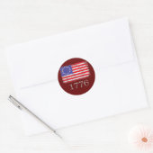 Betsy Ross 4 juli Amerikaanse vlag 1776 Retro Ronde Sticker (Envelop)