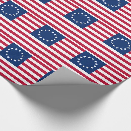 Betsy Ross American Flag Cadeaupapier (Hoek)