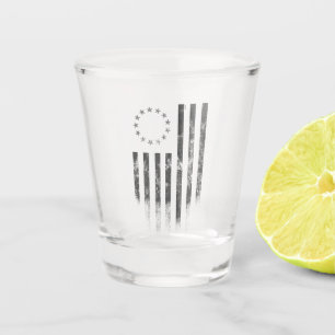 Betsy Ross American Flag Glass Shot Glas