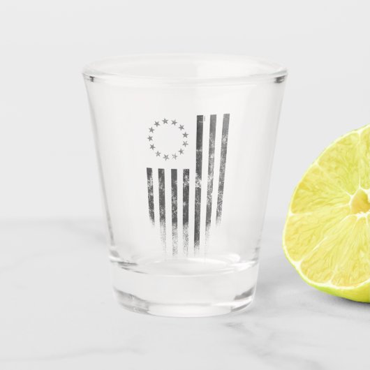  Betsy Ross American Flag Glass Shot Glas (Voorkant)