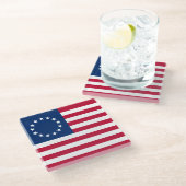 Betsy Ross American Flag Glazen Onderzetter (Schuin)