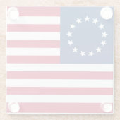 Betsy Ross American Flag Glazen Onderzetter (Achterkant)