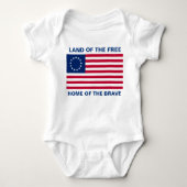 Betsy Ross American Flag Independence Day Romper (Voorkant)