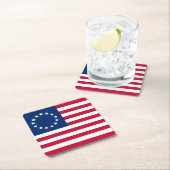 Betsy Ross American Flag Kartonnen Onderzetters (Insitu)