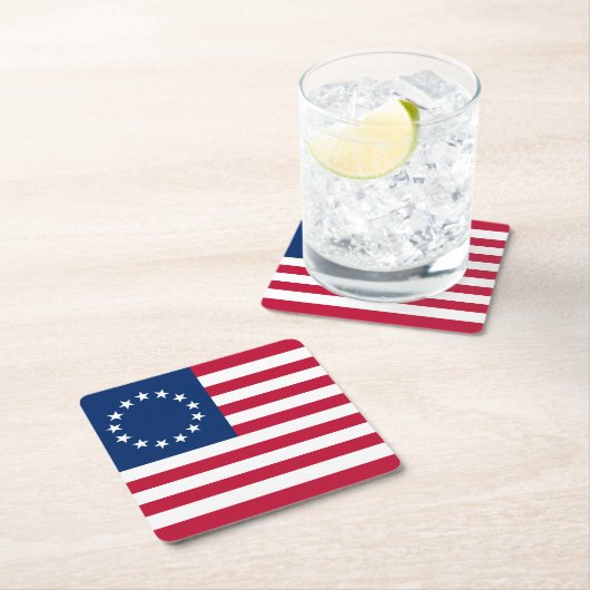 Betsy Ross American Flag Kartonnen Onderzetters (Insitu)