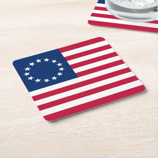 Betsy Ross American Flag Kartonnen Onderzetters (Schuin)
