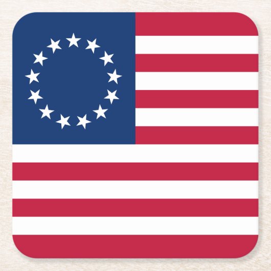 Betsy Ross American Flag Kartonnen Onderzetters (Voorkant)