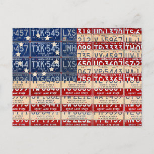 Betsy Ross American  Flag License Bord Art Briefkaart