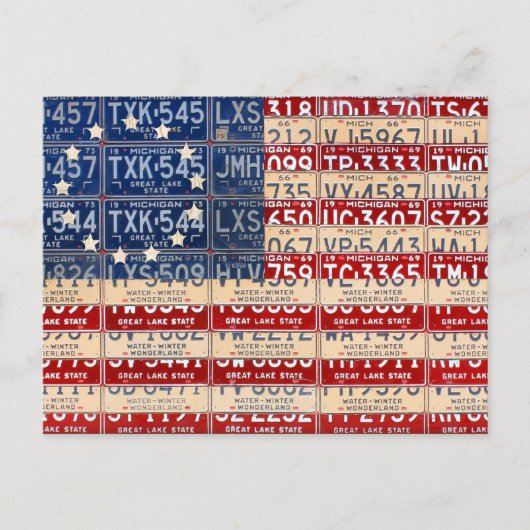 Betsy Ross American  Flag License Bord Art Briefkaart (Voorkant)