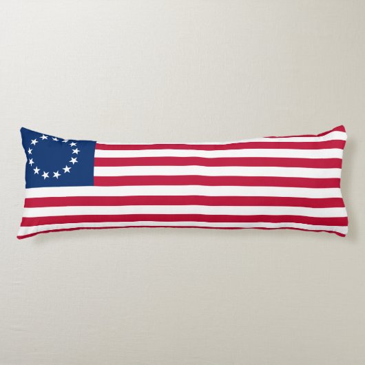 Betsy Ross American Flag Lichaamskussen (Voorkant)