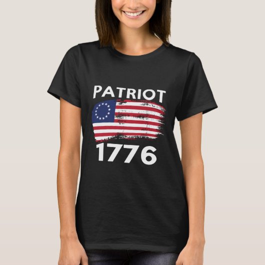 Betsy Ross American Flag | Patriottisch 1776 unise T-shirt (Voorkant)