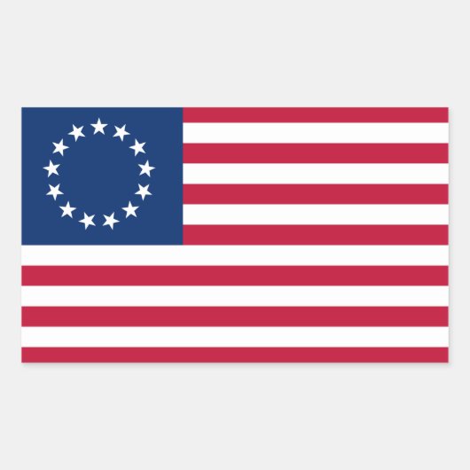 Betsy Ross American Flag Rechthoekige Sticker (Voorkant)
