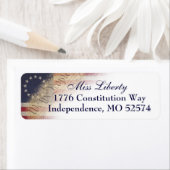  Betsy Ross American Flag Return Etiket (Insitu)