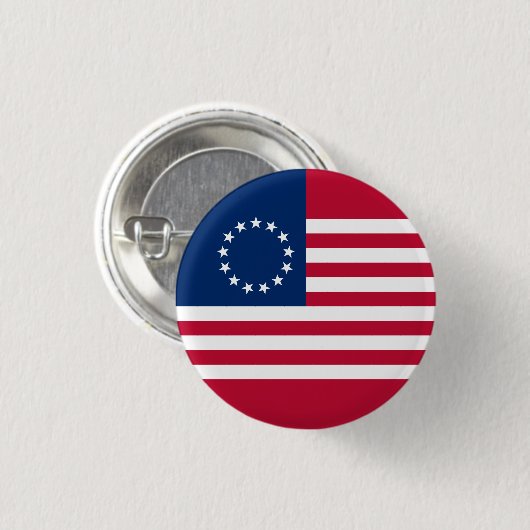 Betsy Ross American Flag Ronde Button 3,2 Cm (Voorkant /achterkant)