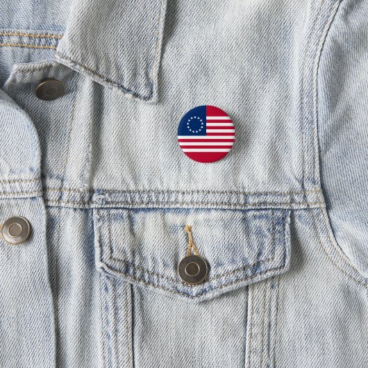 Betsy Ross American Flag Ronde Button 3,2 Cm (In situ)