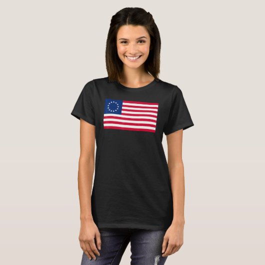 Betsy Ross American United States Flag 1777 Amerik T-shirt (Voorkant volledig)