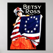 Betsy Ross Amerikaanse Vlag 1776 Art 4th of July G Poster (Voorkant)