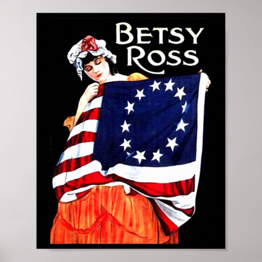 Betsy Ross Amerikaanse Vlag 1776 Art 4th of July G Poster (Voorkant)