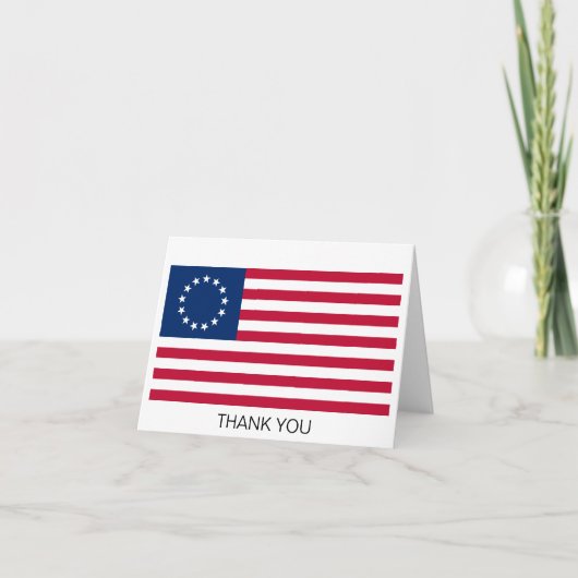 Betsy Ross Amerikaanse vlag Bedankkaart (Voorkant)