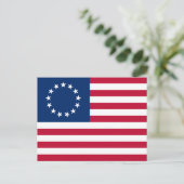 Betsy Ross Amerikaanse vlag Briefkaart (Staand voorkant)