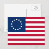 Betsy Ross Amerikaanse vlag Briefkaart (Voorkant / Achterkant)