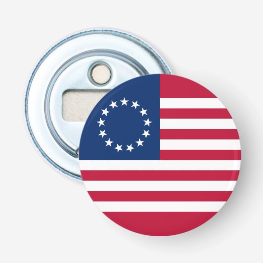 Betsy Ross Amerikaanse vlag Button Flesopener (Voorkant)