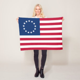 Betsy Ross Amerikaanse vlag Fleece Deken