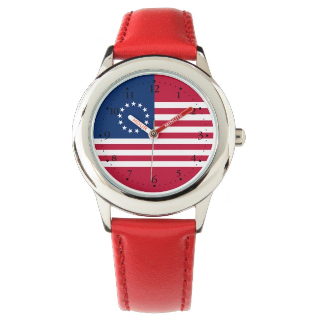 Betsy Ross Amerikaanse vlag Horloge (Voorkant)
