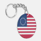 Betsy Ross Amerikaanse vlag Sleutelhanger (Voorkant Links)