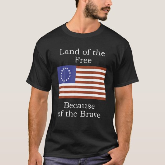 Betsy Ross Amerikaanse Vlag Vrijheid van Revolutio T-shirt (Voorkant)