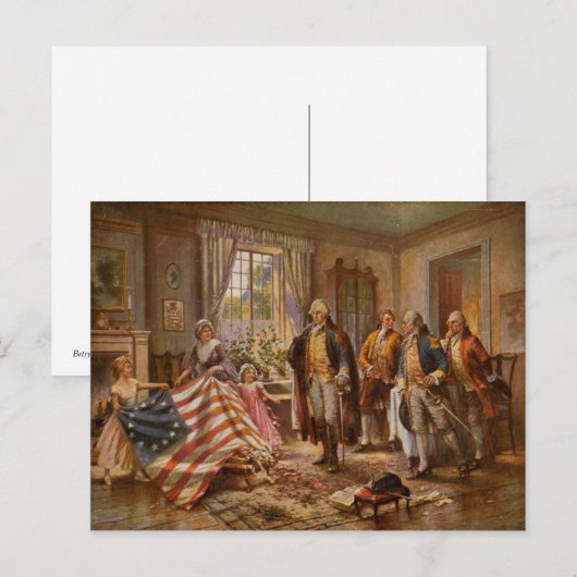 Betsy Ross Briefkaart (Voorkant / Achterkant)