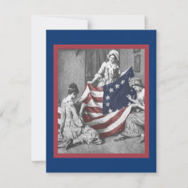 Betsy Ross en creatie van de Amerikaanse vlag Feestdagenkaart